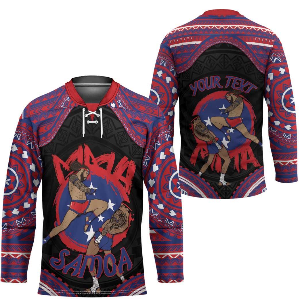 Personalised Samoa Mixed Martial Arts Hockey Jersey Flying Knee Of Samoan DT05 - Polynesian Pride