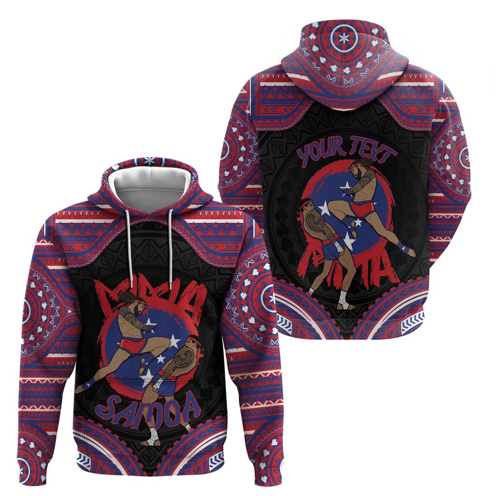 Personalised Samoa Mixed Martial Arts Hoodie Flying Knee Of Samoan - Polynesian Pride