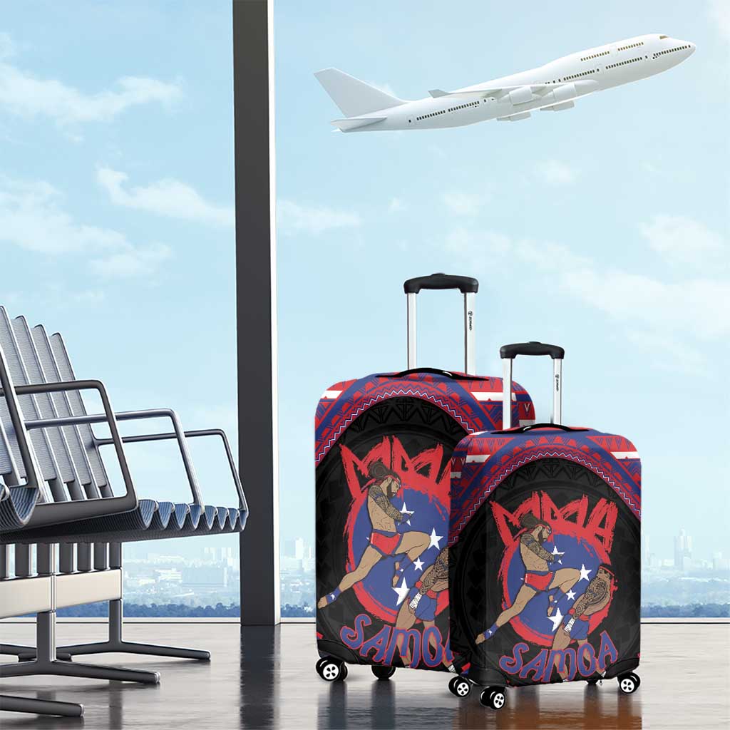Samoa Mixed Martial Arts Luggage Cover Flying Knee Of Samoan - Polynesian Pride