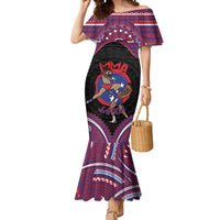 Personalised Samoa Mixed Martial Arts Mermaid Dress Flying Knee Of Samoan DT05 Women Black - Polynesian Pride