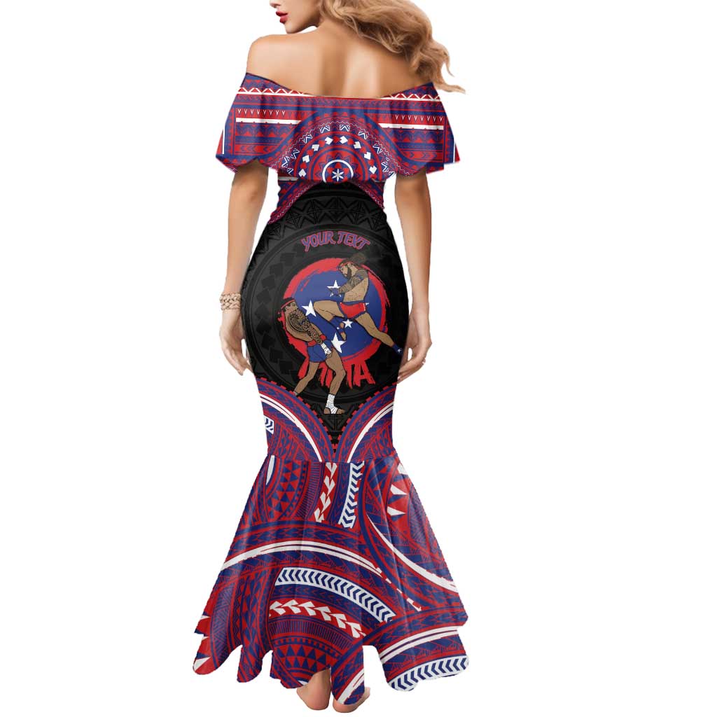 Personalised Samoa Mixed Martial Arts Mermaid Dress Flying Knee Of Samoan DT05 - Polynesian Pride
