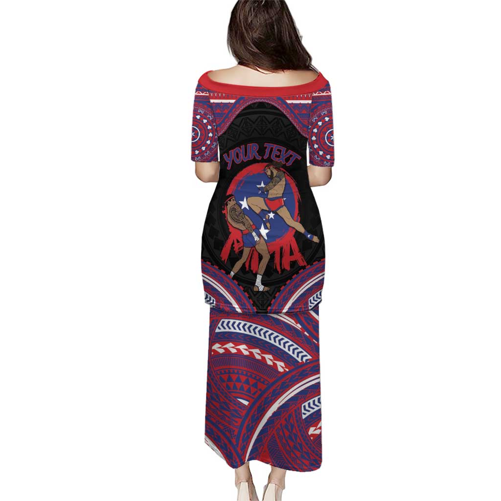 Personalised Samoa Mixed Martial Arts Puletasi Flying Knee Of Samoan - Polynesian Pride