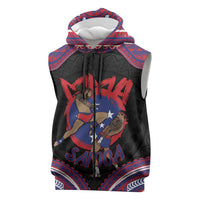 Personalised Samoa Mixed Martial Arts Sleeveless Zip Hoodie Flying Knee Of Samoan - Polynesian Pride