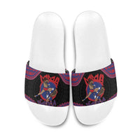 Samoa Mixed Martial Arts Slide Sandals Flying Knee Of Samoan DT05 Black - Polynesian Pride
