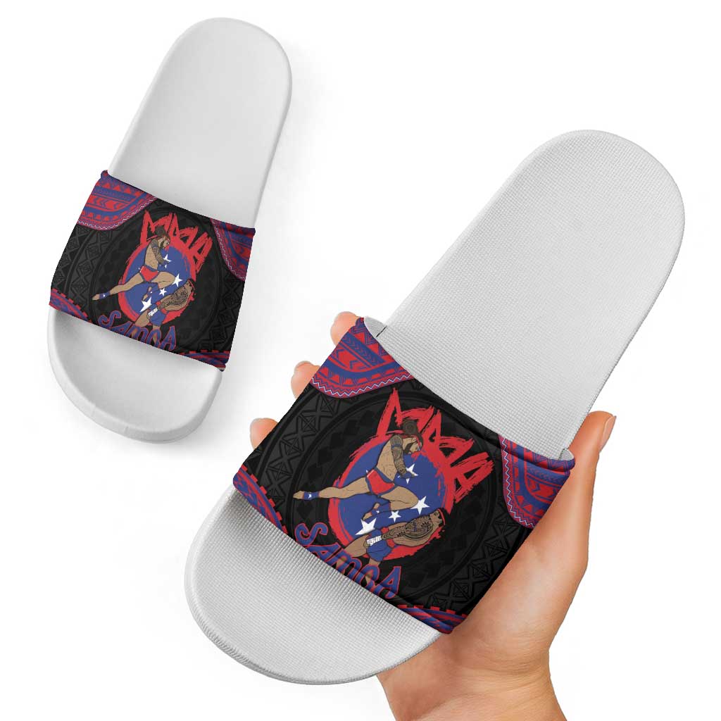 Samoa Mixed Martial Arts Slide Sandals Flying Knee Of Samoan DT05 - Polynesian Pride
