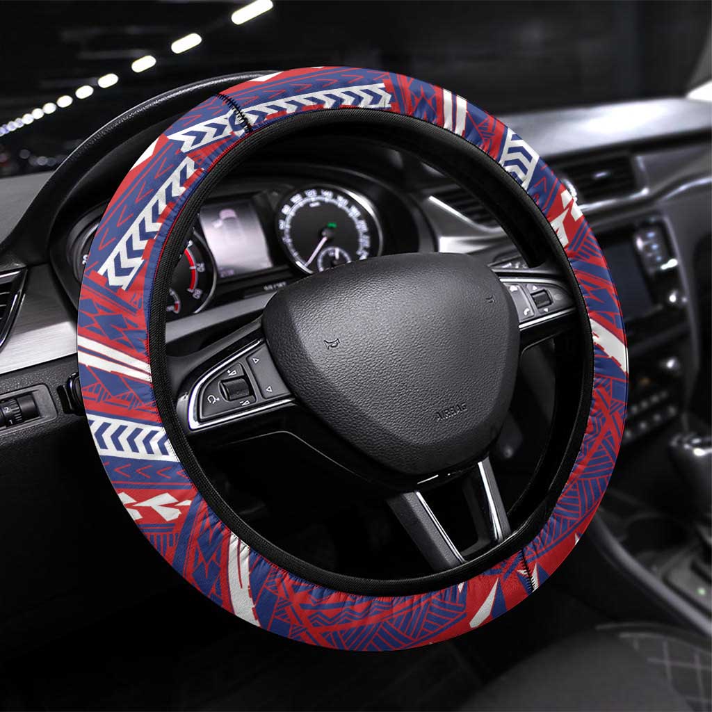 Samoa Mixed Martial Arts Steering Wheel Cover Flying Knee Of Samoan - Polynesian Pride