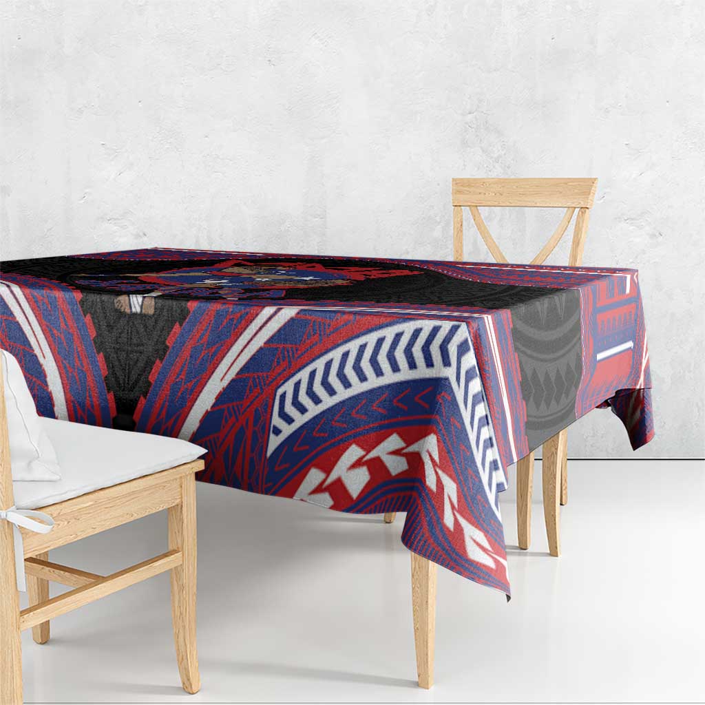 Samoa Mixed Martial Arts Tablecloth Flying Knee Of Samoan - Polynesian Pride