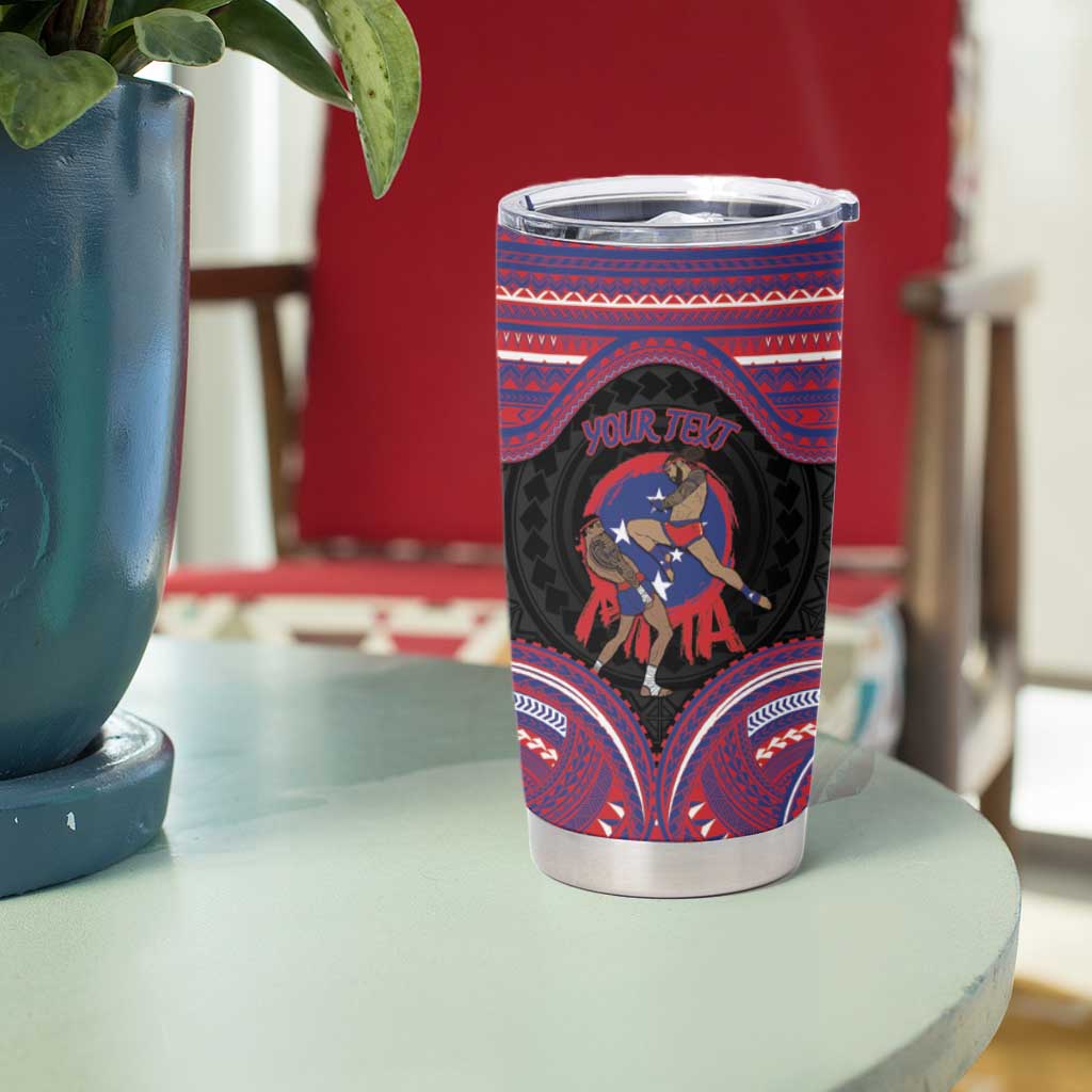 Personalised Samoa Mixed Martial Arts Tumbler Cup Flying Knee Of Samoan DT05 - Polynesian Pride