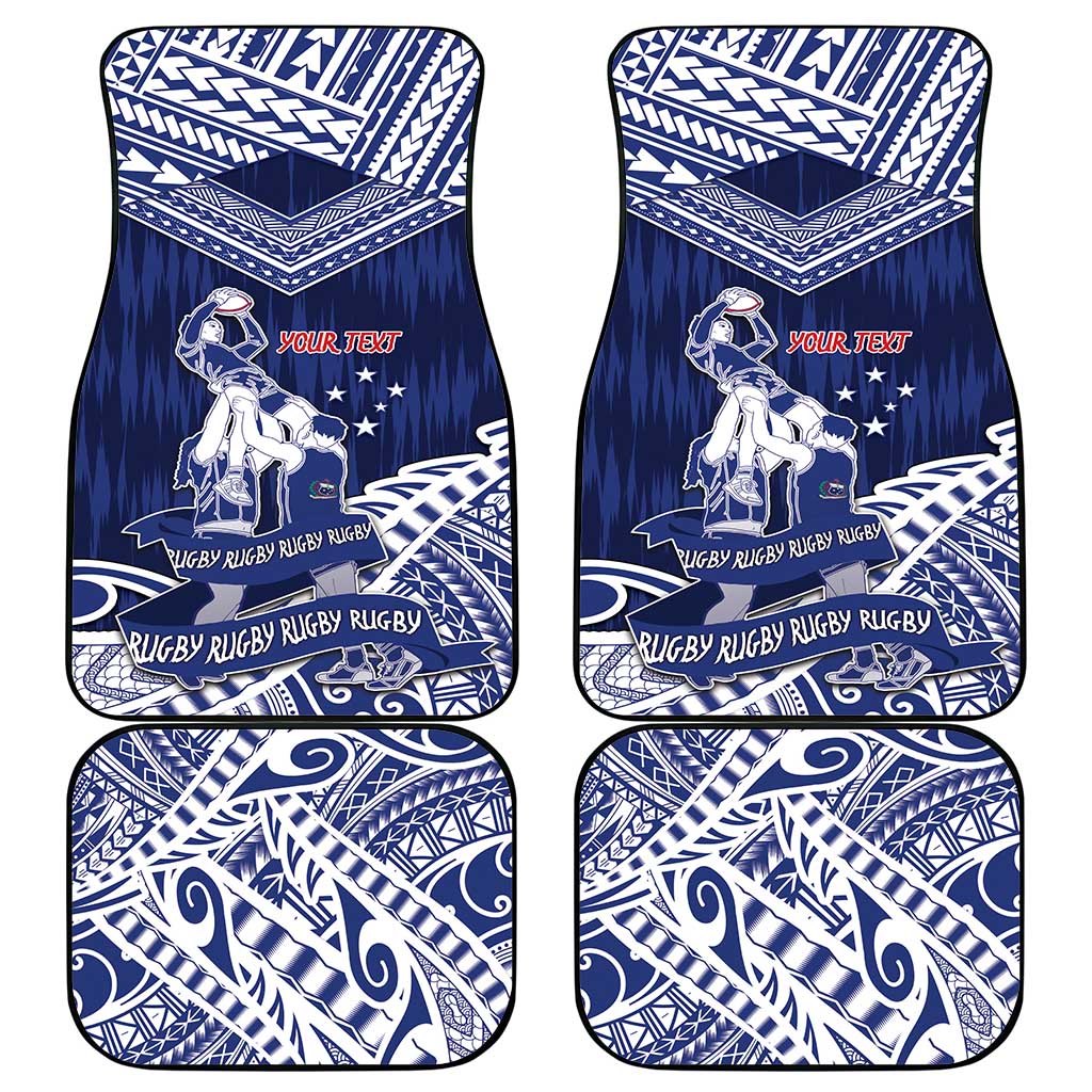 Personalised Samoa Rugby Car Mats Pacific Warrior Glory DT05 - Polynesian Pride