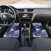 Personalised Samoa Rugby Car Mats Pacific Warrior Glory DT05 Set 2pcs - Front Navy - Polynesian Pride
