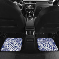 Personalised Samoa Rugby Car Mats Pacific Warrior Glory DT05 Set 2pcs - Back Navy - Polynesian Pride