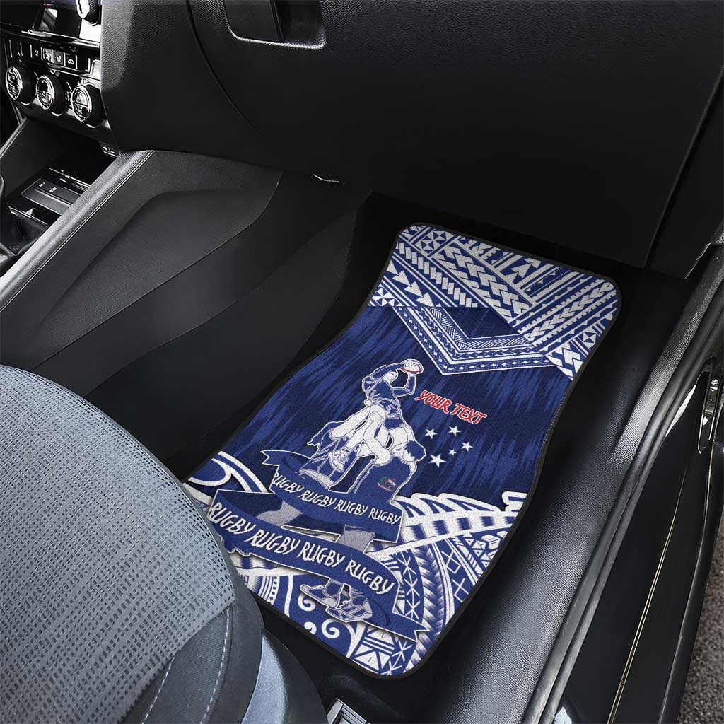 Personalised Samoa Rugby Car Mats Pacific Warrior Glory DT05 - Polynesian Pride