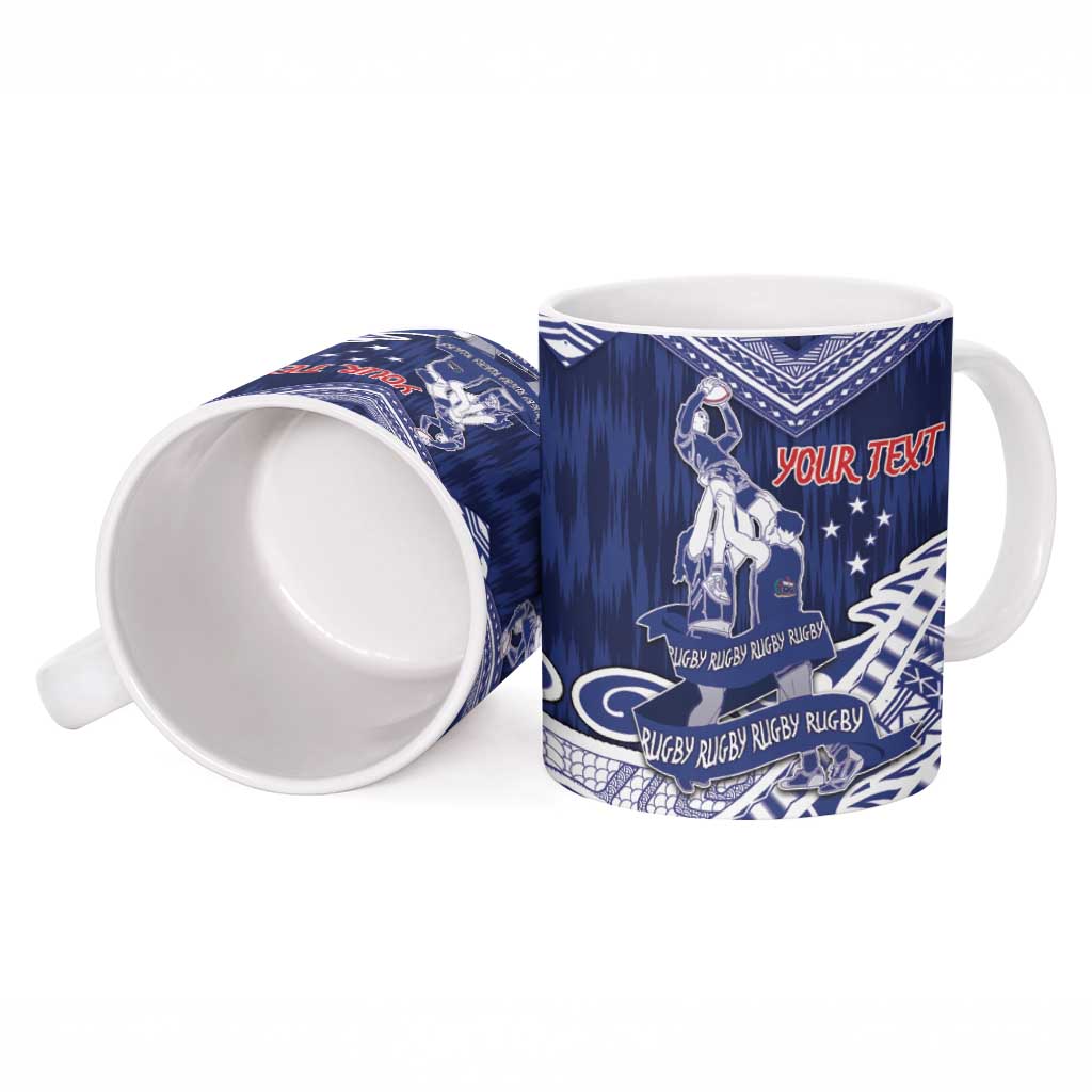 Personalised Samoa Rugby Ceramic Mug Pacific Warrior Glory DT05 - Polynesian Pride