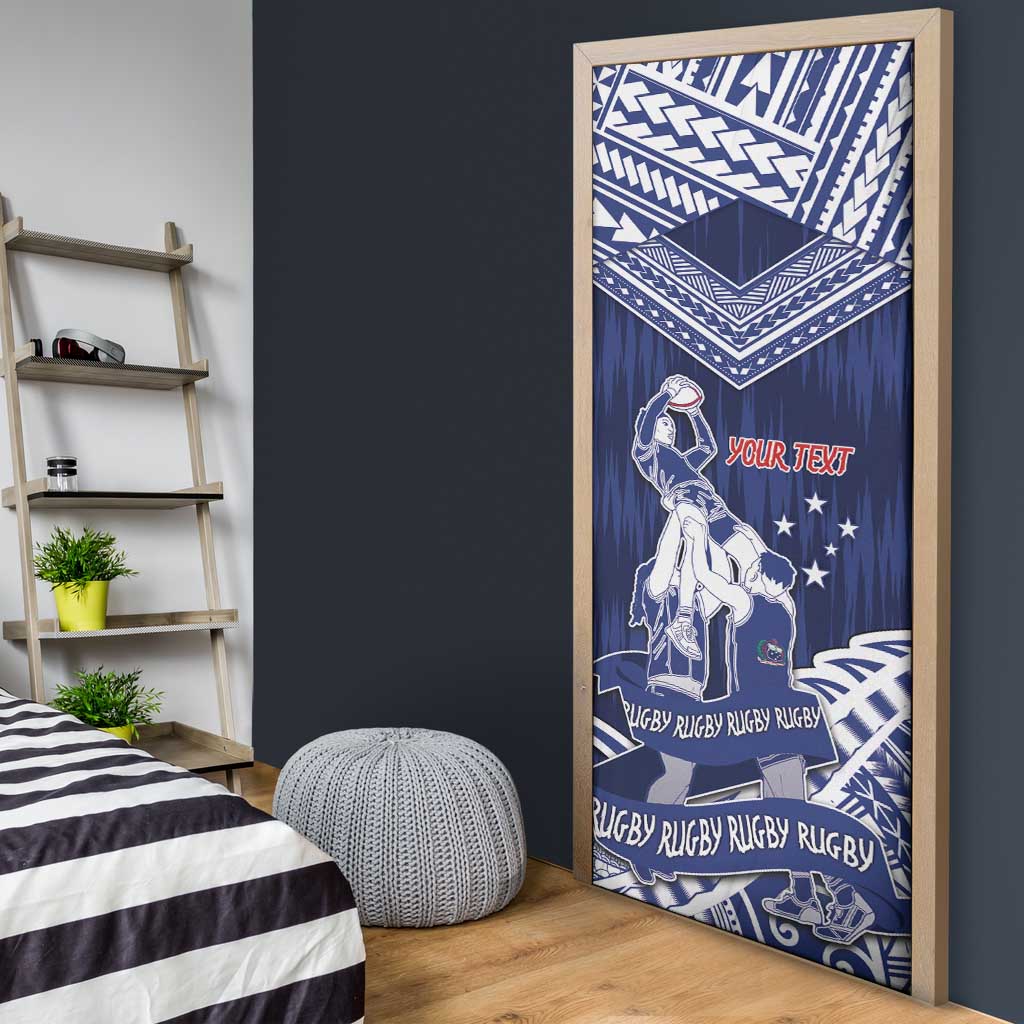 Personalised Samoa Rugby Door Cover Pacific Warrior Glory DT05 - Polynesian Pride