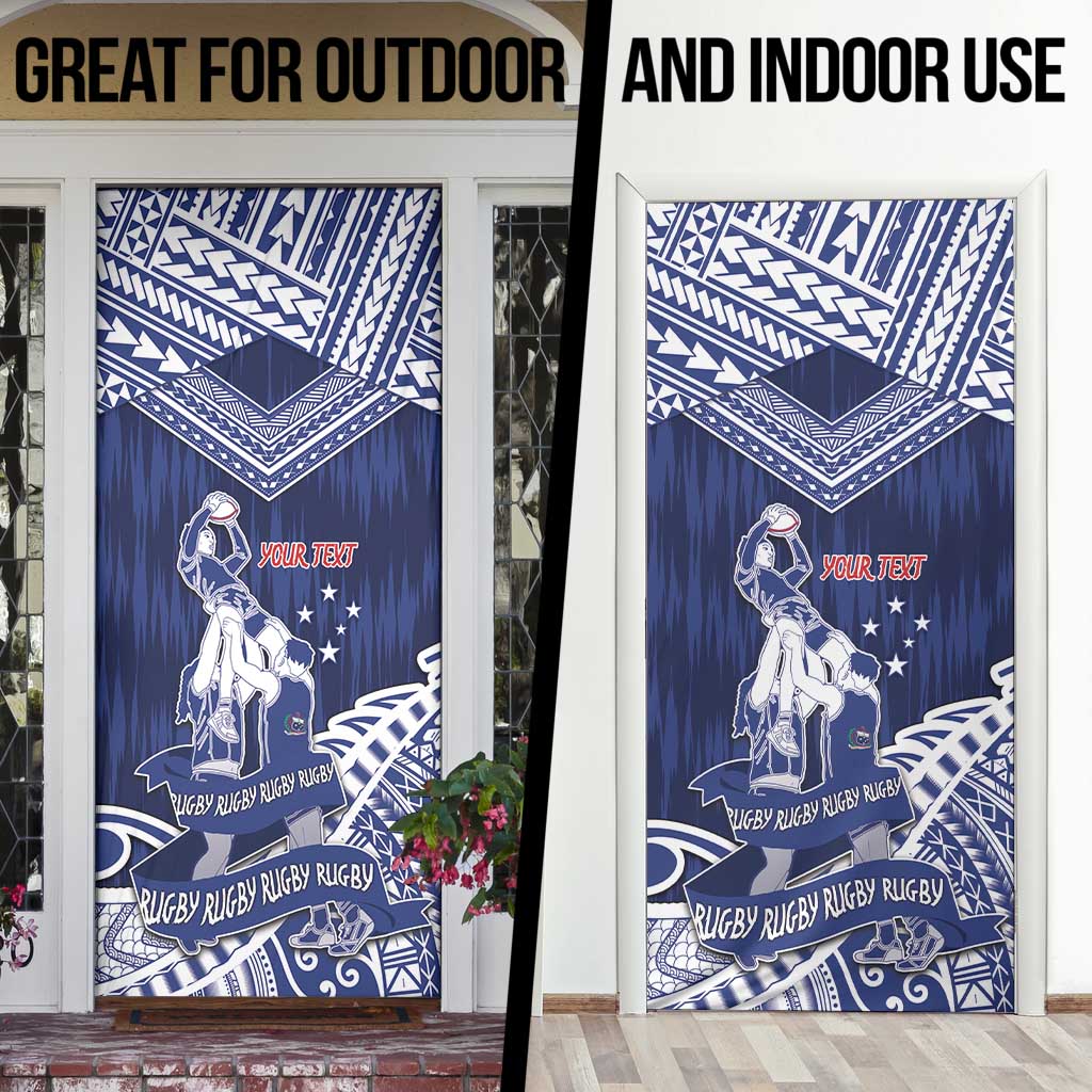 Personalised Samoa Rugby Door Cover Pacific Warrior Glory DT05 - Polynesian Pride