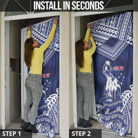 Personalised Samoa Rugby Door Cover Pacific Warrior Glory DT05 - Polynesian Pride