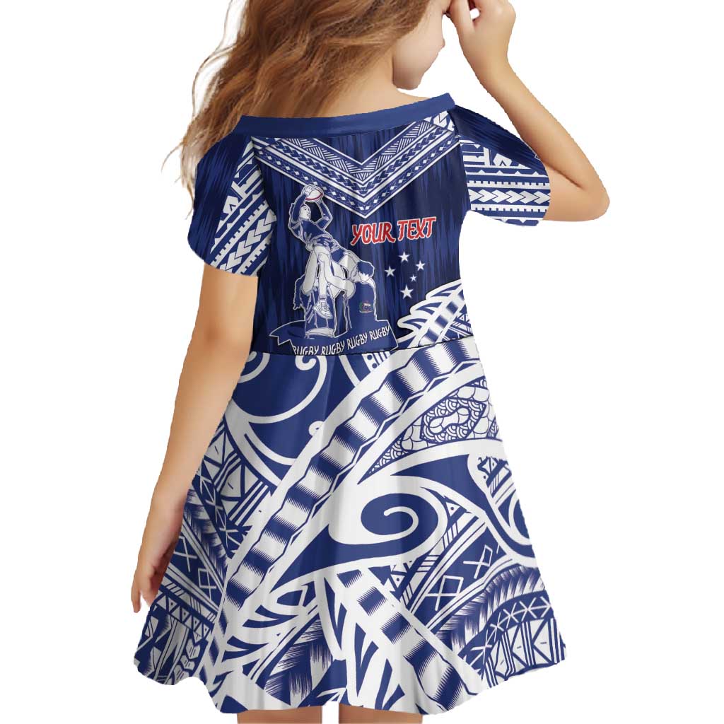 Personalised Samoa Rugby Family Matching Short Sleeve Bodycon Dress and Hawaiian Shirt Pacific Warrior Glory DT05 - Polynesian Pride