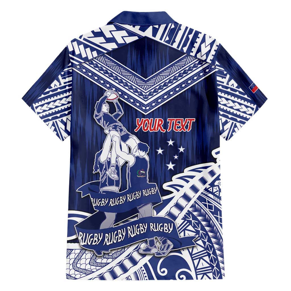 Personalised Samoa Rugby Family Matching Short Sleeve Bodycon Dress and Hawaiian Shirt Pacific Warrior Glory DT05 - Polynesian Pride