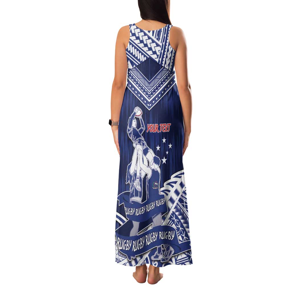 Personalised Samoa Rugby Family Matching Tank Maxi Dress and Hawaiian Shirt Pacific Warrior Glory DT05 - Polynesian Pride