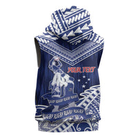 Personalised Samoa Rugby Sleeveless Zip Hoodie Pacific Warrior Glory DT05 - Polynesian Pride