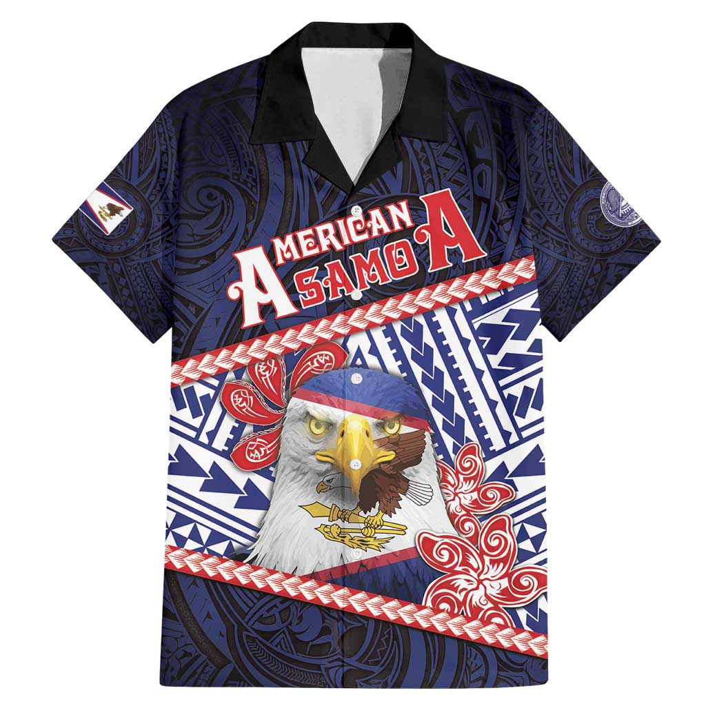 Personalized American Samoa Family Matching Mermaid Dress and Hawaiian Shirt Bald Eagle With Polynesian Pattern - Polynesian Pride
