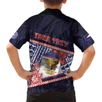 Personalized American Samoa Family Matching Summer Maxi Dress and Hawaiian Shirt Bald Eagle With Polynesian Pattern - Polynesian Pride