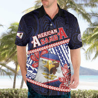 Personalized American Samoa Hawaiian Shirt Bald Eagle With Polynesian Pattern - Polynesian Pride