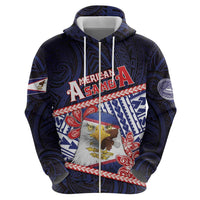Personalized American Samoa Hoodie Bald Eagle With Polynesian Pattern - Polynesian Pride