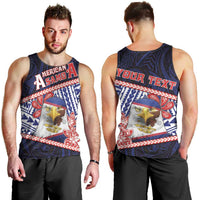 Personalized American Samoa Men Tank Top Bald Eagle With Polynesian Pattern - Polynesian Pride