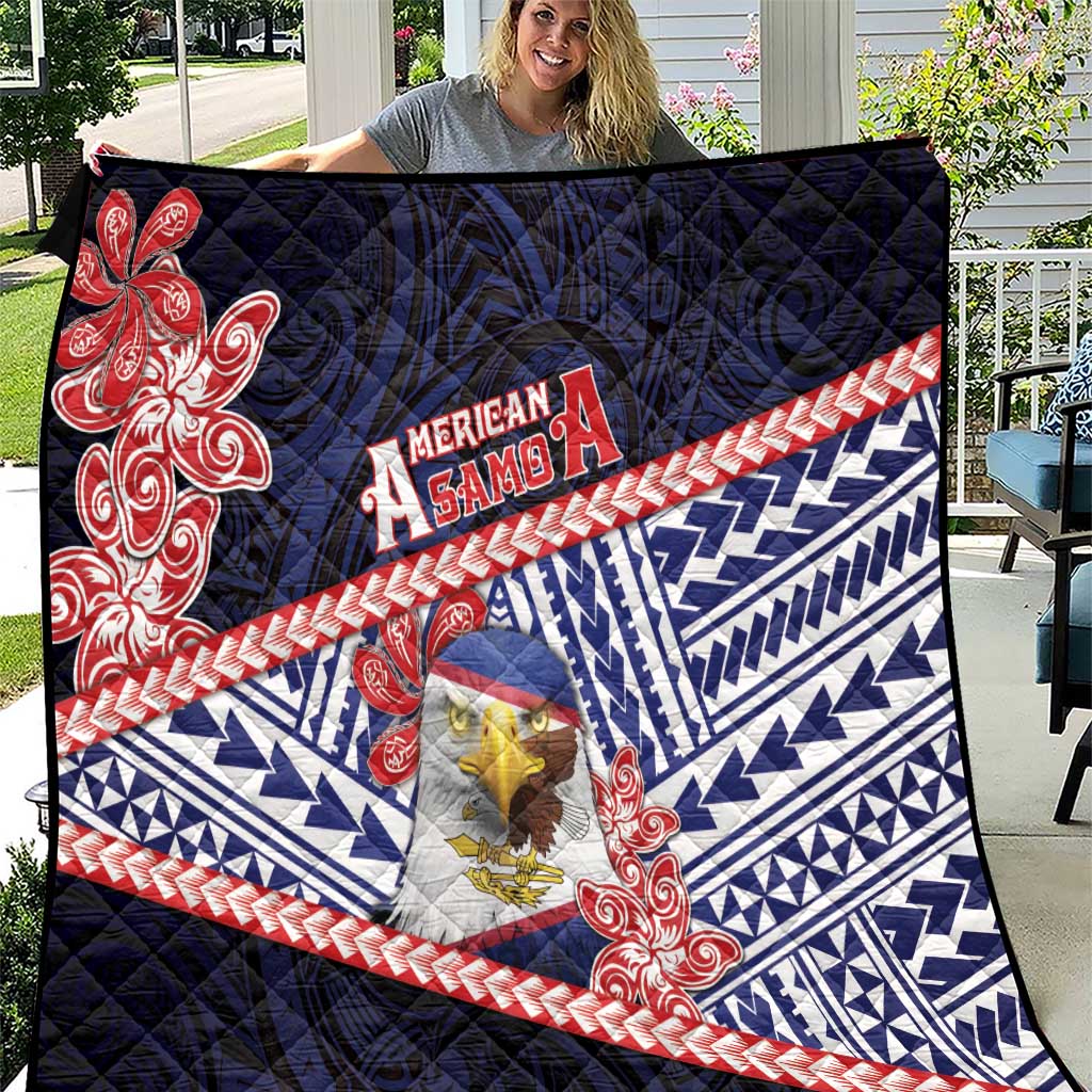 American Samoa Quilt Bald Eagle With Polynesian Pattern - Polynesian Pride