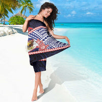 American Samoa Sarong Bald Eagle With Polynesian Pattern - Polynesian Pride