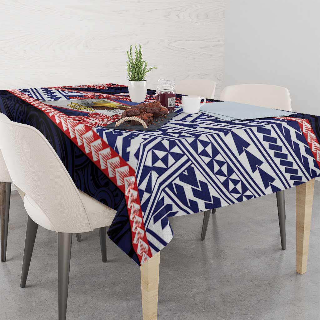 American Samoa Tablecloth Bald Eagle With Polynesian Pattern - Polynesian Pride