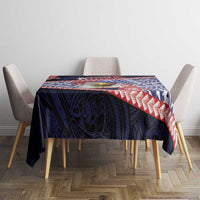 American Samoa Tablecloth Bald Eagle With Polynesian Pattern - Polynesian Pride