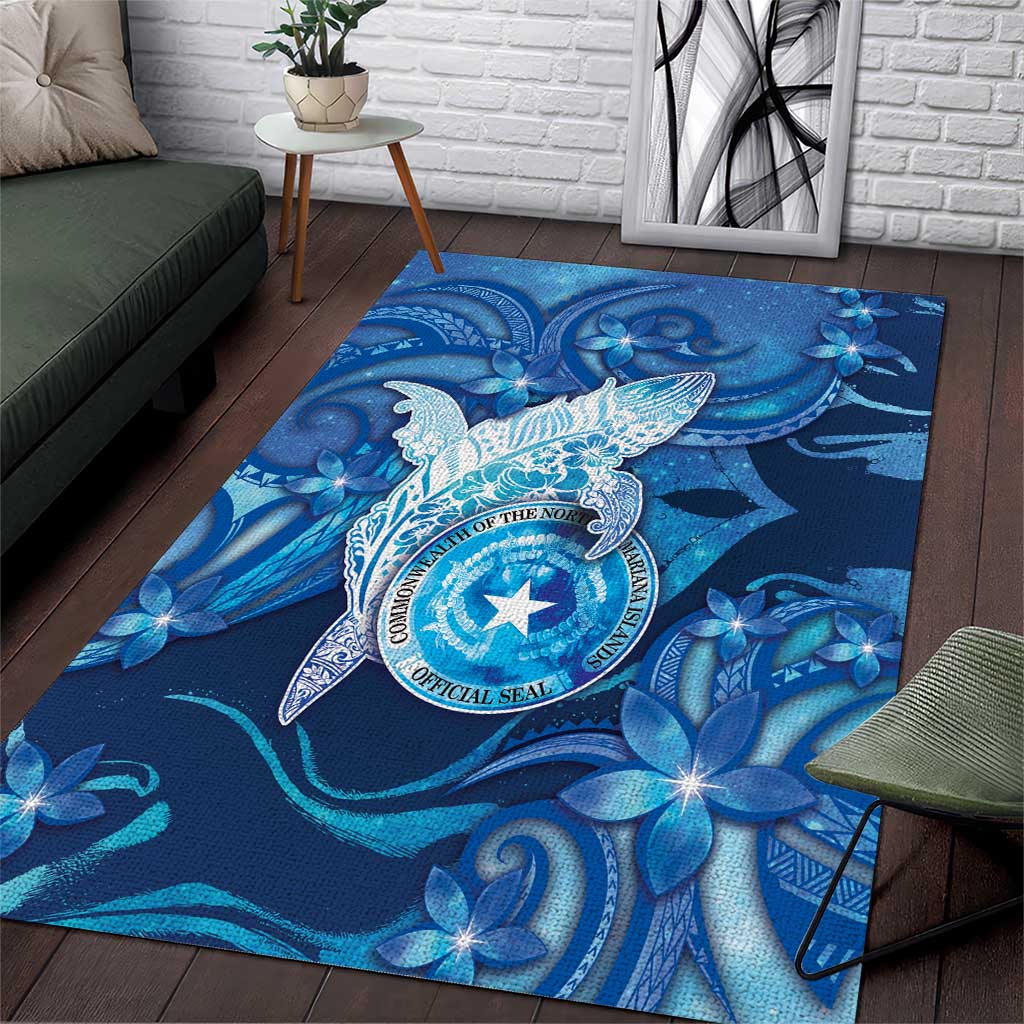 Northern Mariana Islands Area Rug Galaxy Polynesian Shark Tattoo - Polynesian Pride
