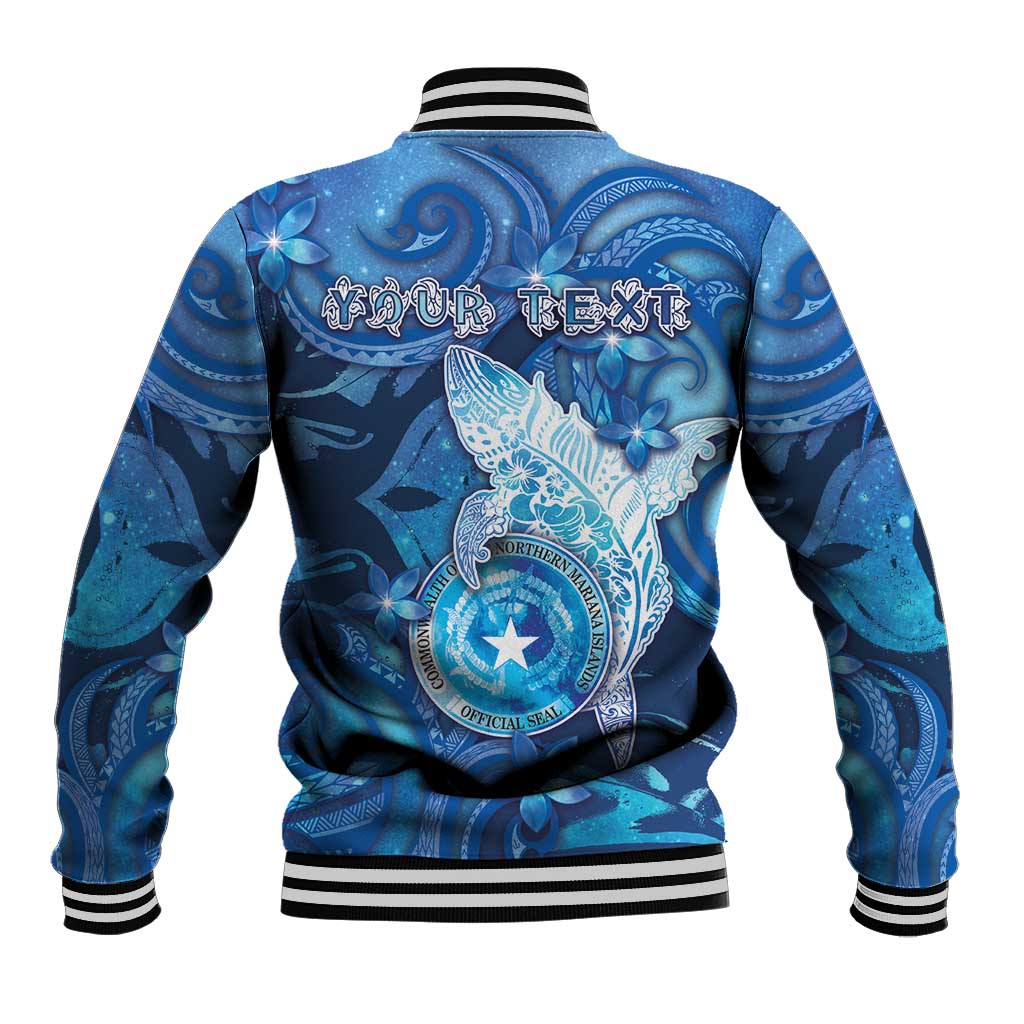 Personalised Northern Mariana Islands Baseball Jacket Galaxy Polynesian Shark Tattoo - Polynesian Pride