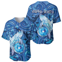 Personalised Northern Mariana Islands Baseball Jersey Galaxy Polynesian Shark Tattoo - Polynesian Pride