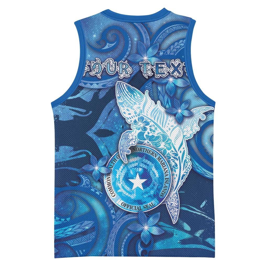 Personalised Northern Mariana Islands Basketball Jersey Galaxy Polynesian Shark Tattoo - Polynesian Pride