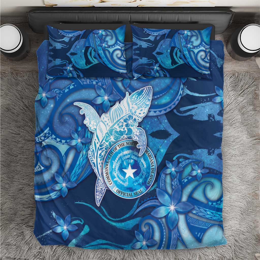Northern Mariana Islands Bedding Set Galaxy Polynesian Shark Tattoo - Polynesian Pride
