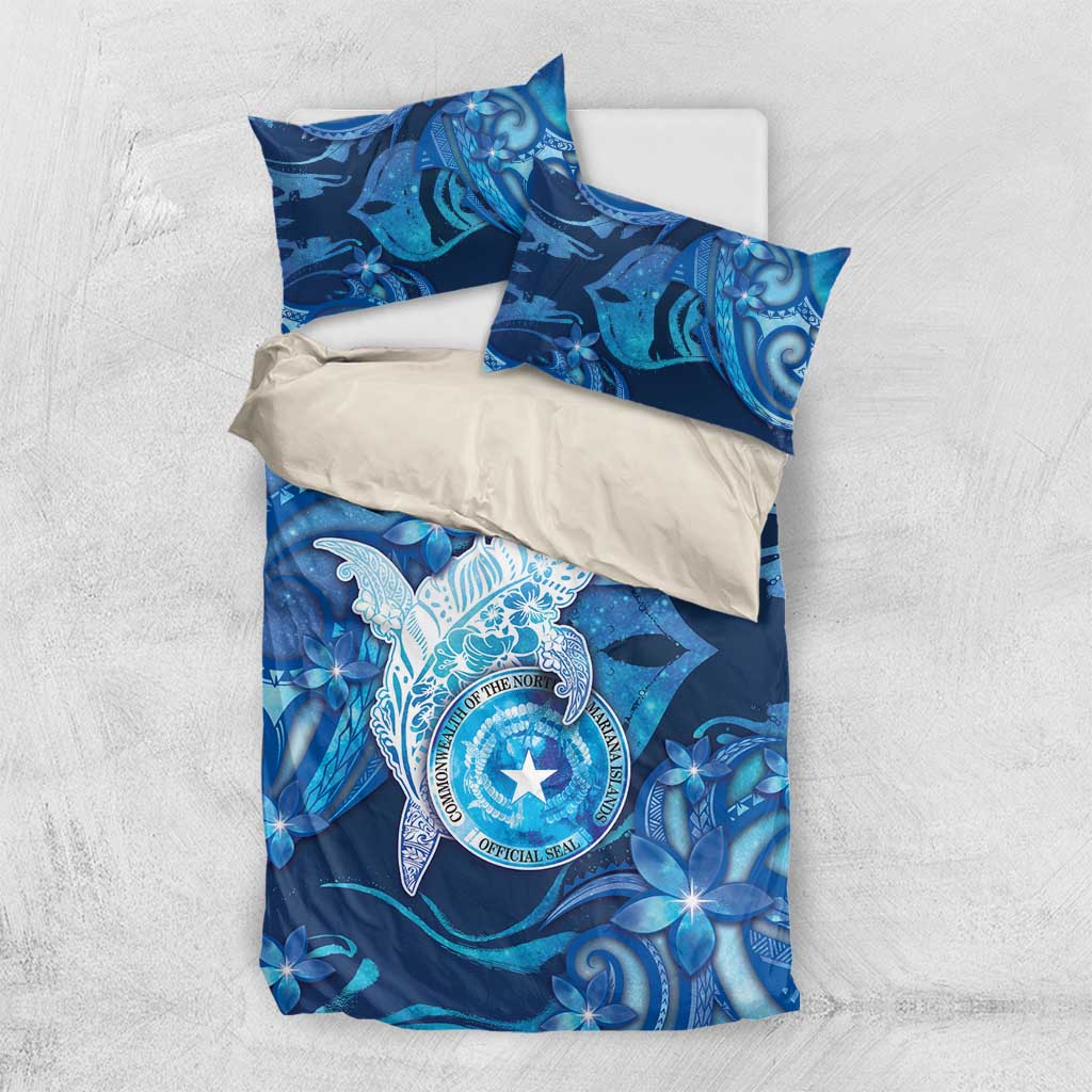 Northern Mariana Islands Bedding Set Galaxy Polynesian Shark Tattoo - Polynesian Pride