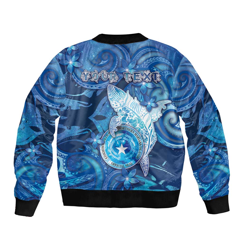 Personalised Northern Mariana Islands Bomber Jacket Galaxy Polynesian Shark Tattoo - Polynesian Pride