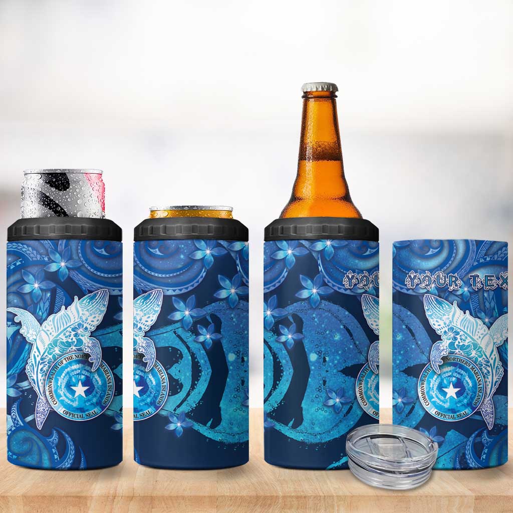 Personalised Northern Mariana Islands 4 in 1 Can Cooler Tumbler Galaxy Polynesian Shark Tattoo - Polynesian Pride