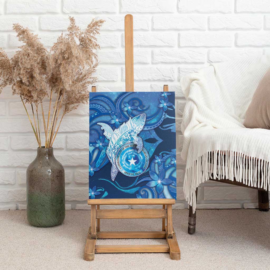 Northern Mariana Islands Canvas Wall Art Galaxy Polynesian Shark Tattoo - Polynesian Pride