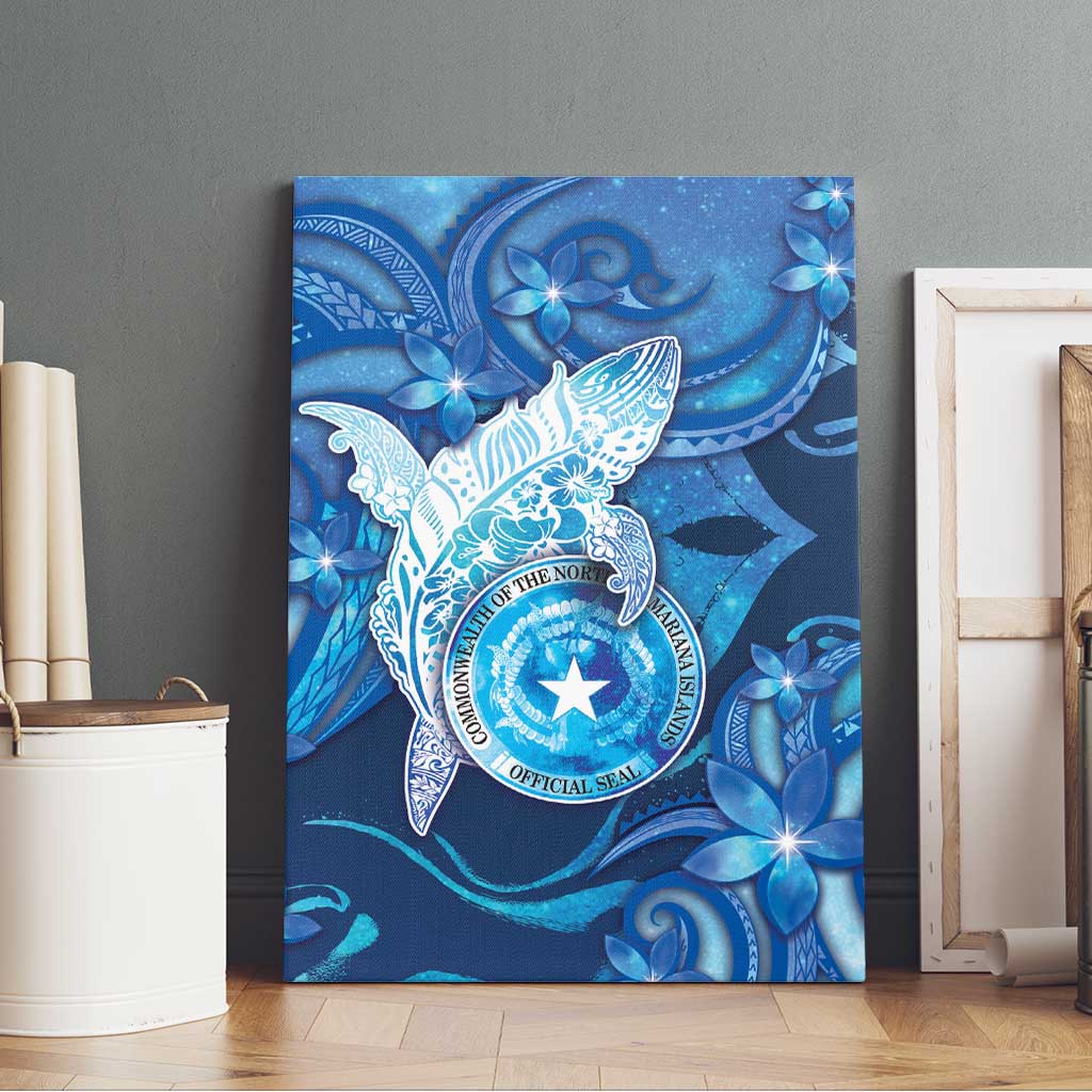 Northern Mariana Islands Canvas Wall Art Galaxy Polynesian Shark Tattoo - Polynesian Pride
