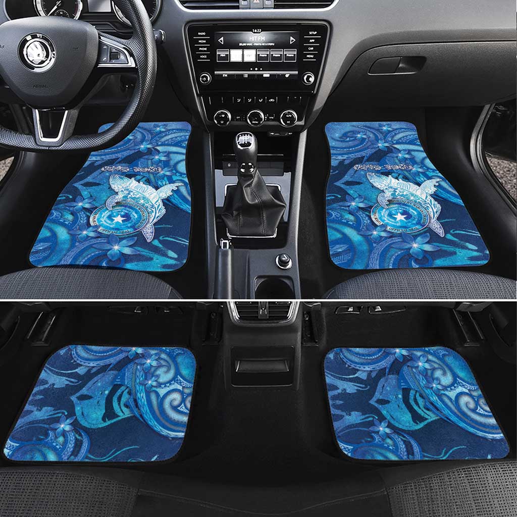 Northern Mariana Islands Car Mats Galaxy Polynesian Shark Tattoo - Polynesian Pride