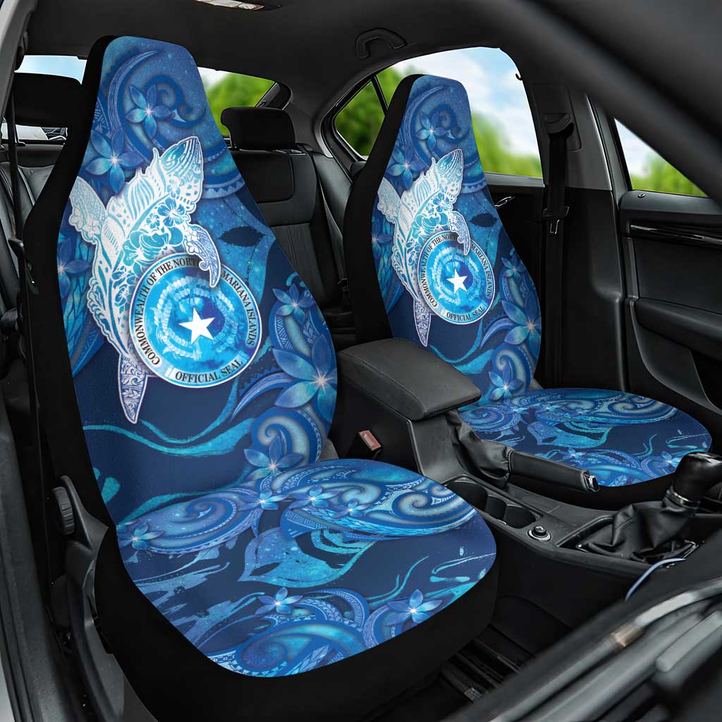 Northern Mariana Islands Car Seat Cover Galaxy Polynesian Shark Tattoo - Polynesian Pride