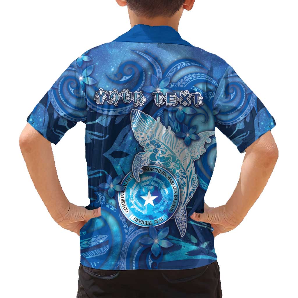 Personalised Northern Mariana Islands Family Matching Puletasi and Hawaiian Shirt Galaxy Polynesian Shark Tattoo - Polynesian Pride