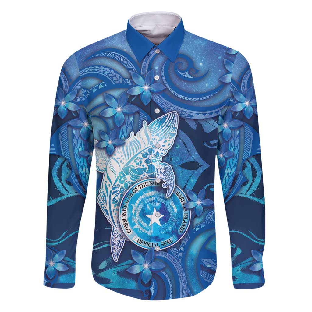 Personalised Northern Mariana Islands Family Matching Puletasi and Hawaiian Shirt Galaxy Polynesian Shark Tattoo - Polynesian Pride