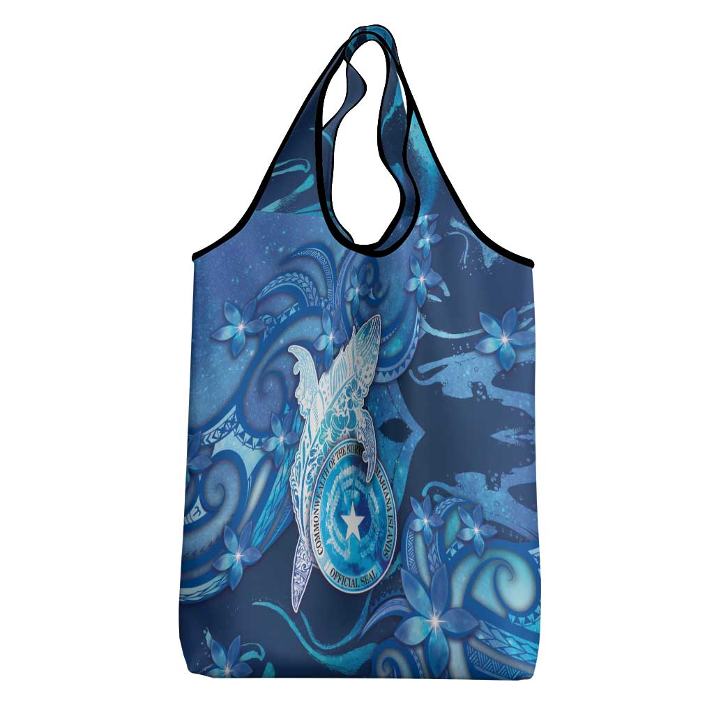 Northern Mariana Islands Grocery Bag Galaxy Polynesian Shark Tattoo - Polynesian Pride