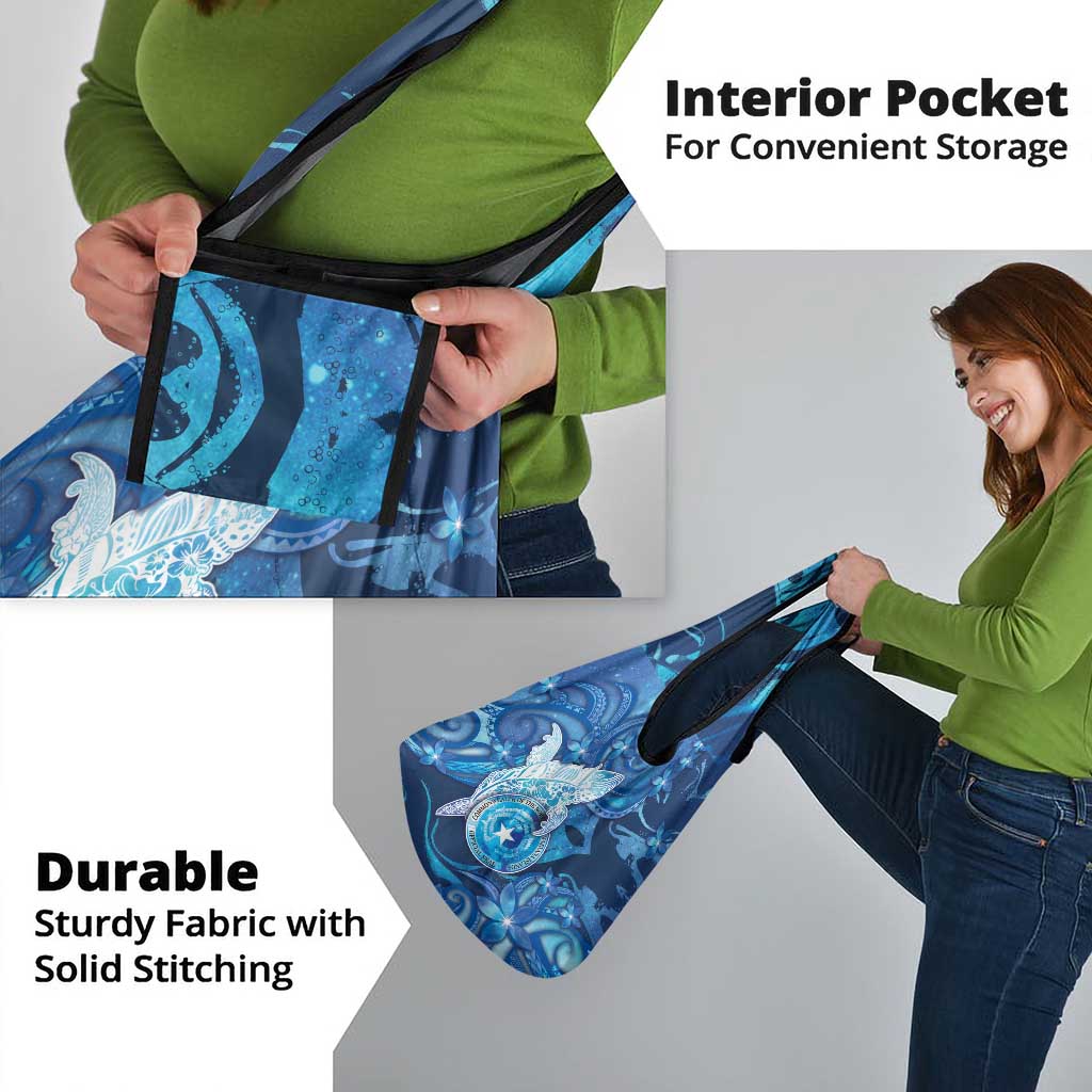 Northern Mariana Islands Grocery Bag Galaxy Polynesian Shark Tattoo - Polynesian Pride