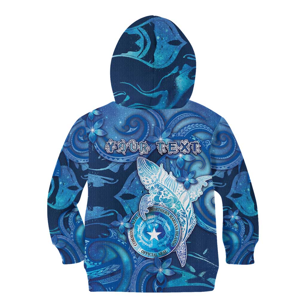 Personalised Northern Mariana Islands Kid Hoodie Galaxy Polynesian Shark Tattoo - Polynesian Pride